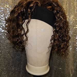 Brown Curly Headband Wig - Women Hair